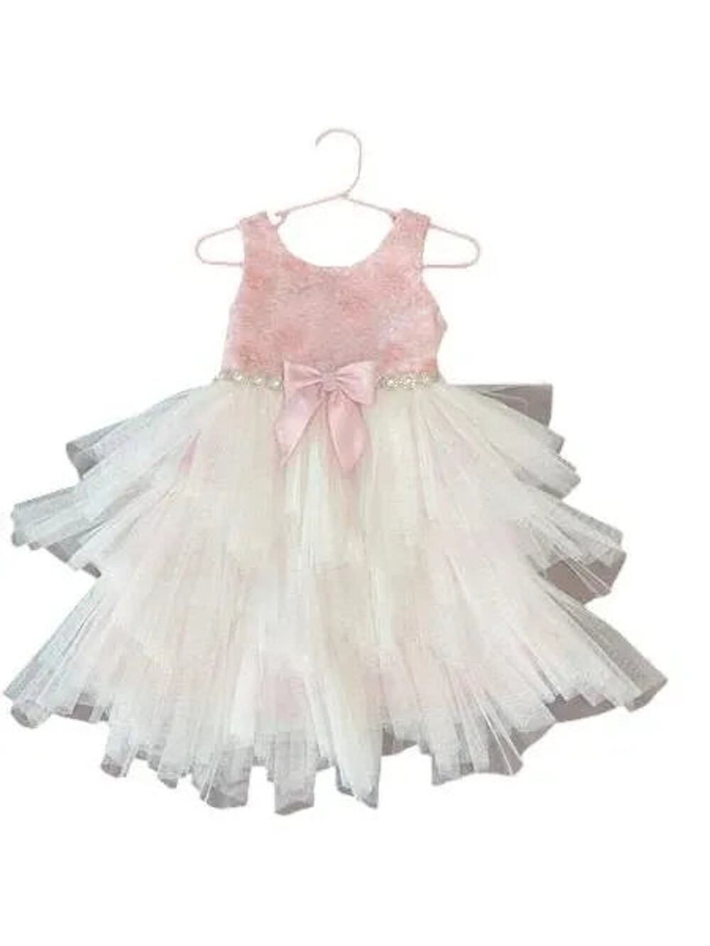 Couture Princess Pink Floral Lace Tulle Party Dress 2T